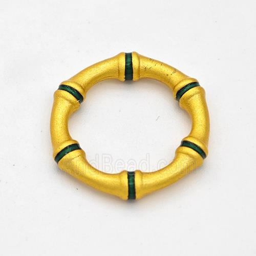 Copper Circle Connector Painted Bamboo Gold Plated