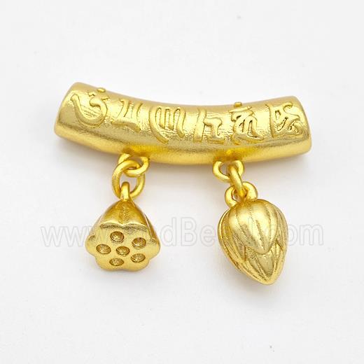 Copper Lotus Pendant Stick Gold Plated