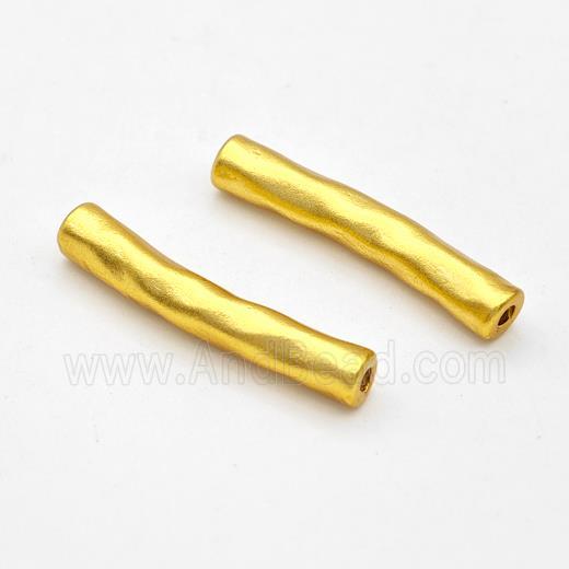 Copper Tube Beads Curving Gold Plated
