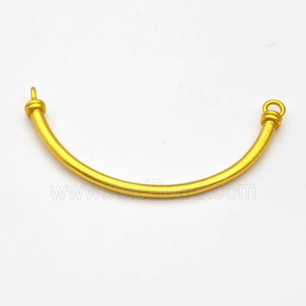 Copper Connector Curving Stick Bracelet Bar Half Bangle Gold Plated