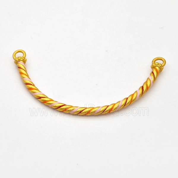 Copper Connector Curving Stick Bracelet Painted Bar Half Bangle Gold Plated