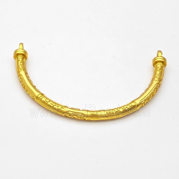 Copper Connector Curving Stick Bracelet Bar Half Bangle Gold Plated