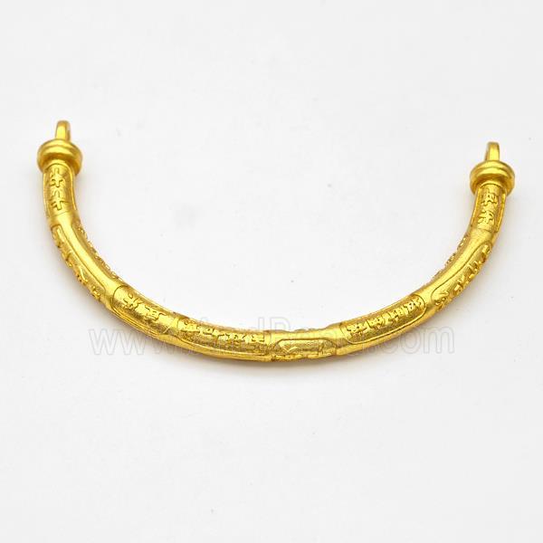 Copper Connector Curving Stick Bracelet Bar Half Bangle Gold Plated