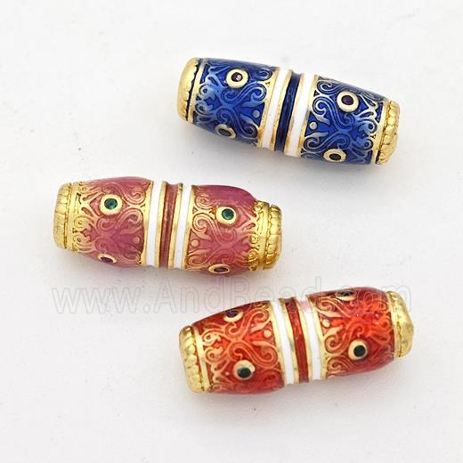Copper Rice Beads Pave Zirconia Painted Gold Plated Mixed