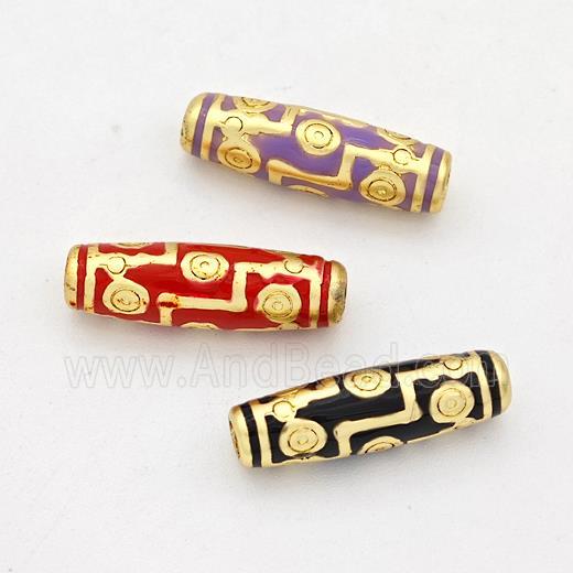 Copper Rice Beads Enamel Gold Plated Mixed