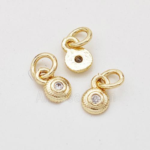 Copper Circle Pendant Pave Zirconia Gold Plated