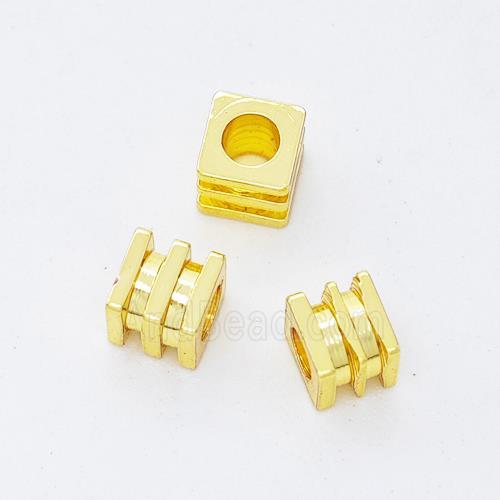 Copper Cube Beads Gold Plated