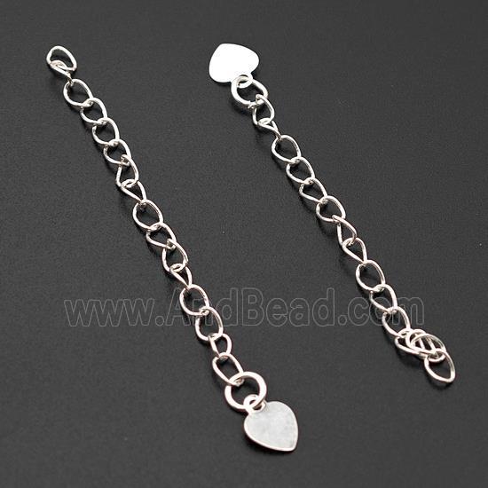 Copper Necklace Extender Findings Shiny Silver