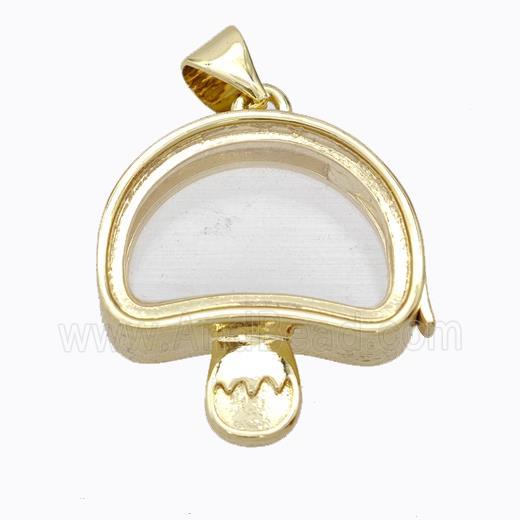 Copper Mushroom Locket Pendant Gold Plated