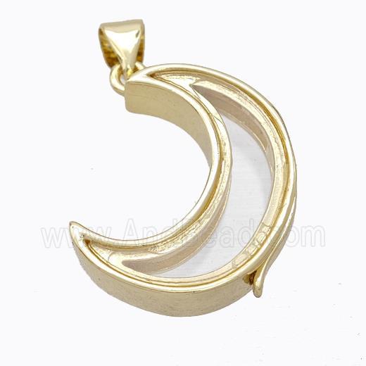 Copper Moon Locket Pendant Gold Plated