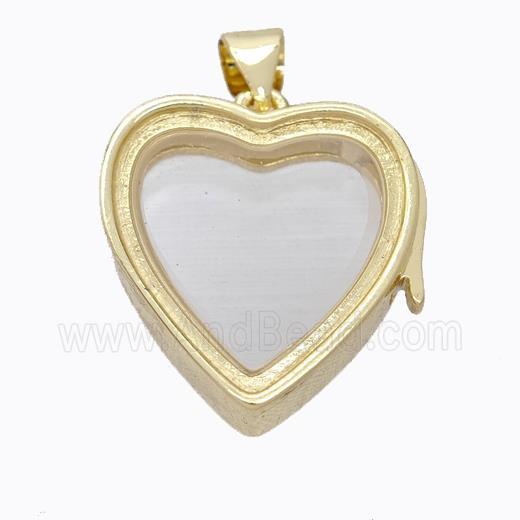 Copper Heart Locket Pendant Gold Plated
