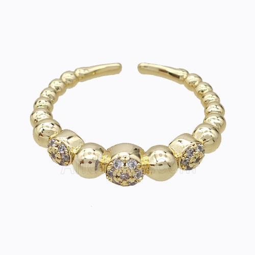 Copper Ring Micropave Zirconia Gold Plated