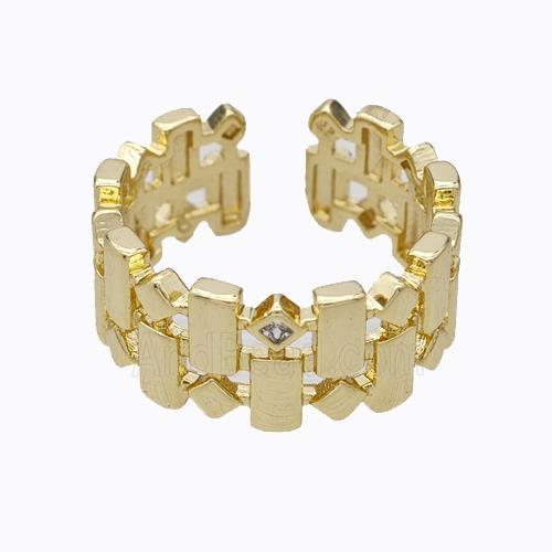 Copper Ring Pave Zirconia Gold Plated