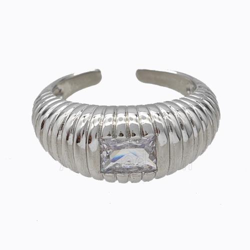 Copper Ring Pave Zirconia Platinum Plated