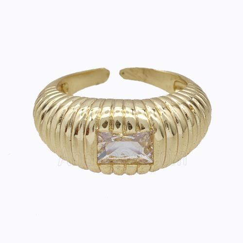 Copper Ring Pave Zirconia Gold Plated