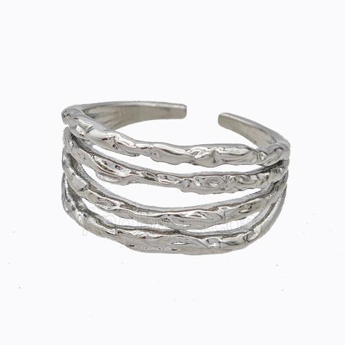 Copper Ring Hammered Platinum Plated