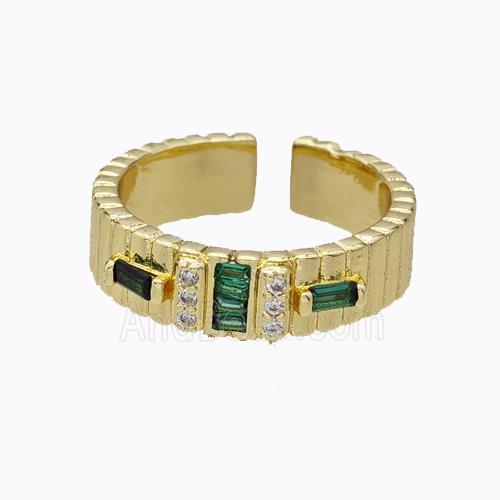 Copper Ring Micropave Zirconia Gold Plated