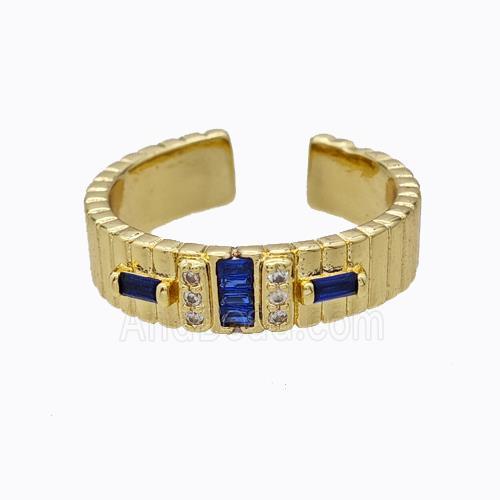 Copper Ring Micropave Zirconia Gold Plated