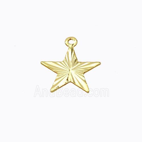 Copper Star Pendant Flat Gold Plated