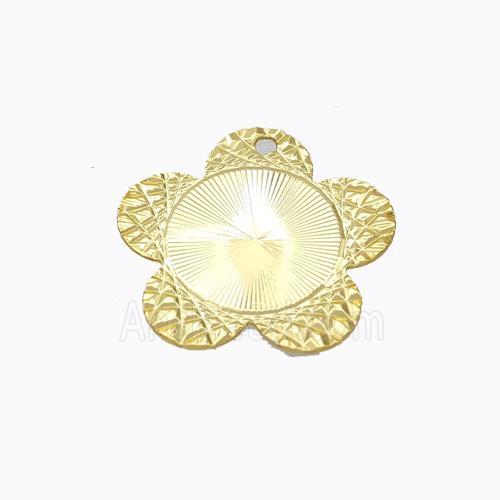Copper Flower Pendant Gold Plated