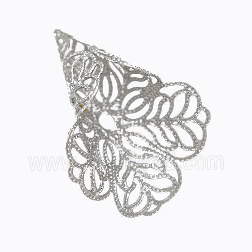Copper Flower Pendant Platinum Plated