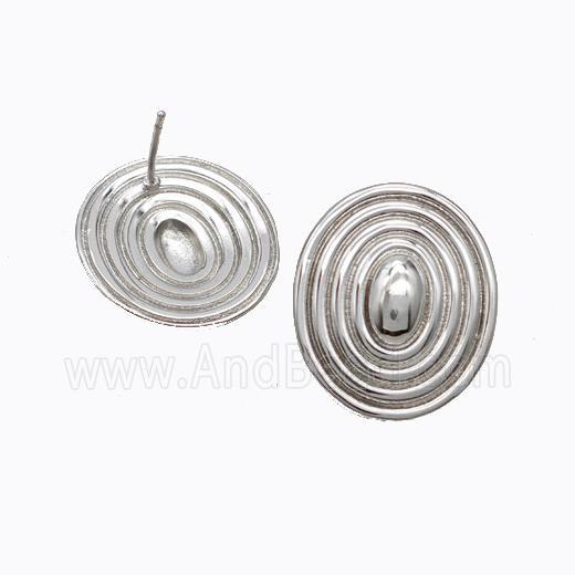 Copper Stud Earrings Rebirth Platinum Plated