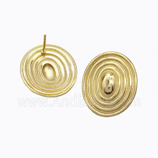 Copper Stud Earrings Rebirth Gold Plated