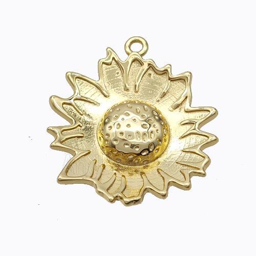 Copper Sunflower Pendant Gold Plated