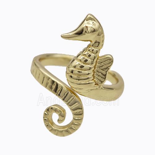 Copper Seahorse Rings Gold Plated