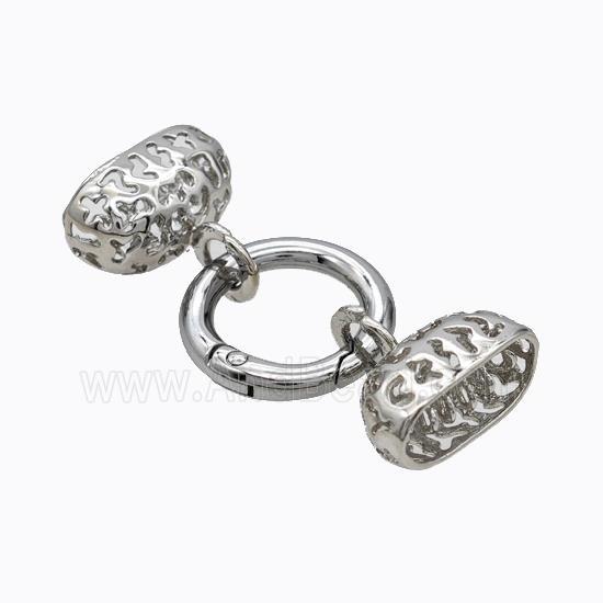 Copper Clasp For Necklace Cordend 4 Strings Platinum Plated