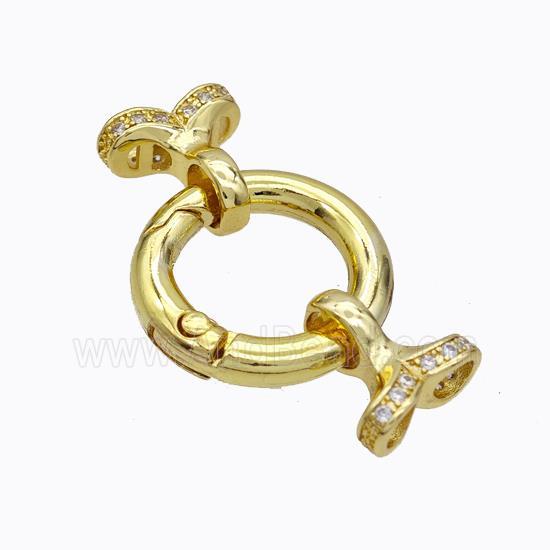 Copper Clasp For Necklace Cordend Pave Zirconia Gold Plated