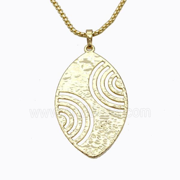 Copper Leaf Necklace Rebirth Gold Plated