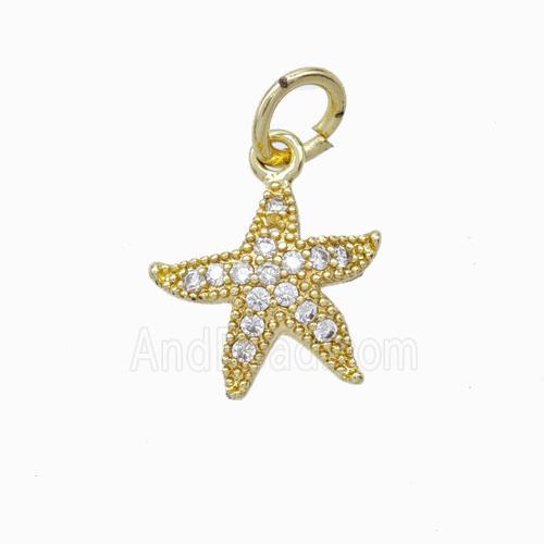 Copper Starfis Pendant Micropave Zirconia Gold Plated