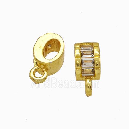 Copper Hanger Bail Micropave Zirconia Gold Plated