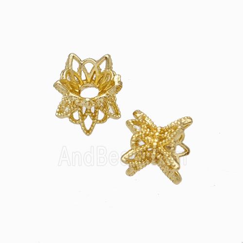 Copper Beadcaps Double Lt.Gold Plated