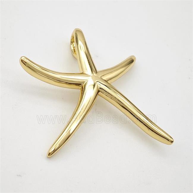 Copper Starfish Pendant Gold Plated