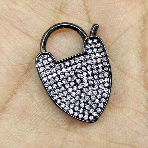 Copper Arrowhead Clasp Micropave Zirconia Black Plated