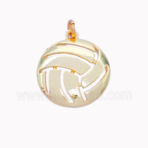 Copper Volleyball Pendant Gold Plated