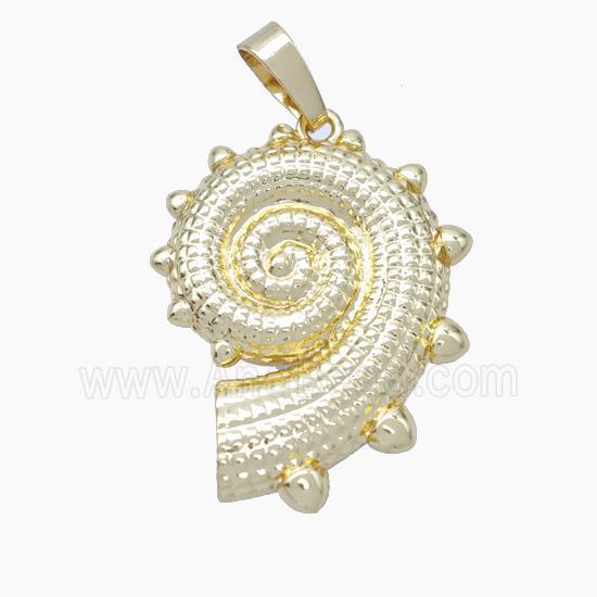 Spiral Shell Charms Copper Pendant Gold Plated