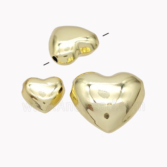 Copper Heart Beads Gold Plated