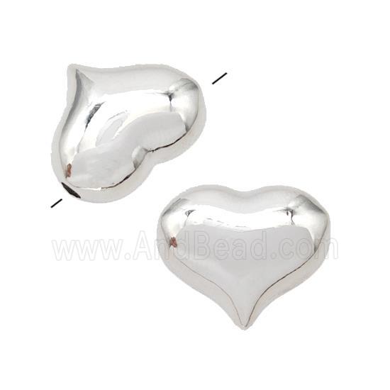 Copper Heart Beads Platinum Plated