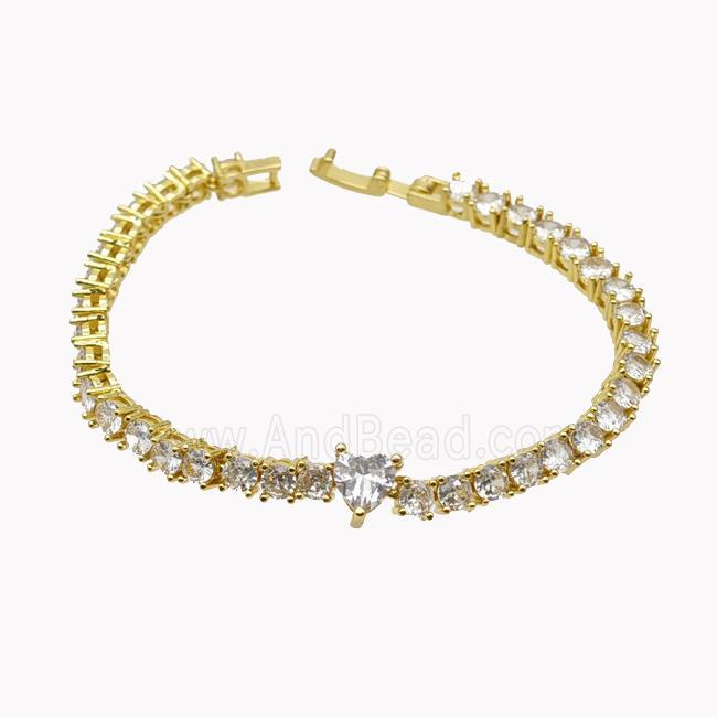 Copper Bracelet Pave Crystal Glass Gold Plated