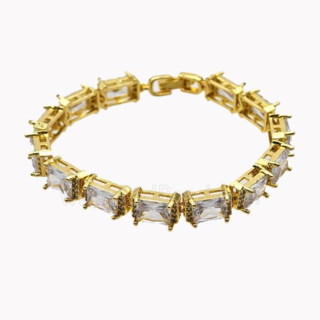 Copper Bracelet Pave Crystal Glass Gold Plated