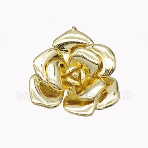 Copper Rose Flower Pendant Gold Plated
