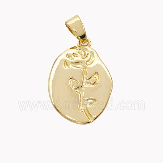 Copper Flower Pendant Gold Plated