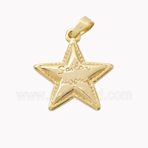 Copper Star Pendant Gold Plated