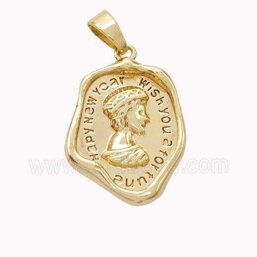 Copper Pendant Leader People Gold Plated