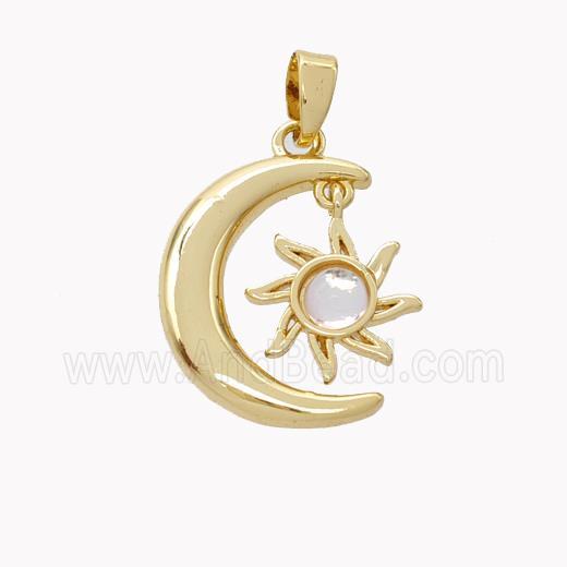 Copper Moon Pendant Sun Gold Plated