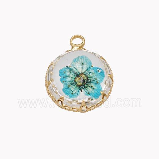 Acrylic Flower Pendant Gold Plated