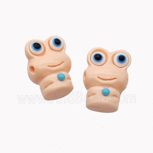 Salmon Resin Frog Beads